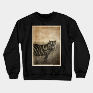 Tiger and Zebra Surreal mashup Crewneck Sweatshirt